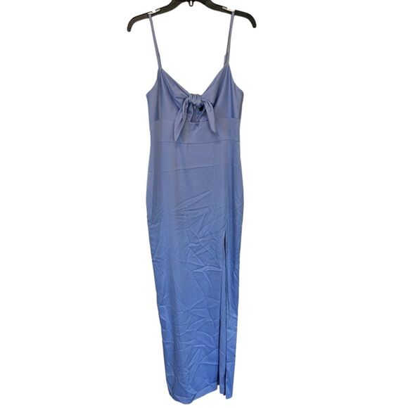 NWOT AIDAN BY AIDAN MATTOX | Periwinkle Tie-Front Cutout Maxi Dress 6 - Picture 2 of 7